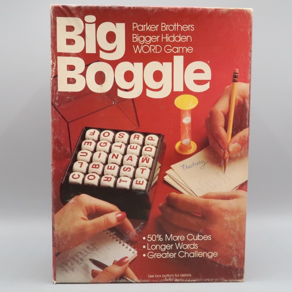 Big Boggle Parker Brothers Word Game Vintage 1979‎ Complete 5x5 grid